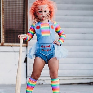 Kid dressed up as chucky for halloween clearance