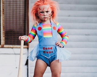 CHUCKY COSTUME 2 Pieces Overall and Screen Accurate Top Toddler