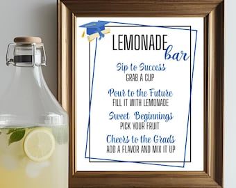 Graduation Lemonade Bar Sign: Refreshing Drink Station (PDF & PNG)