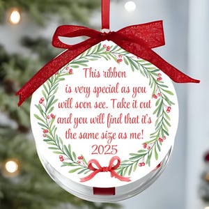 Height Keepsake Ornament Tag: Ribbon Ornament (Digital Download