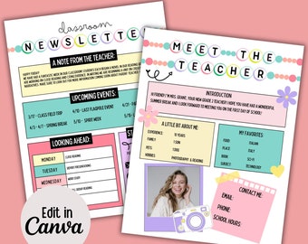 Editable Meet the Teacher Template Bundle: Canva Open House (Digital Download)