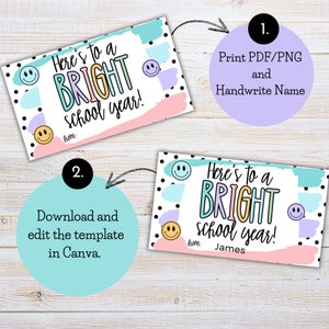 Back to School Gift Tag: Editable Teacher Thank You (PDF)