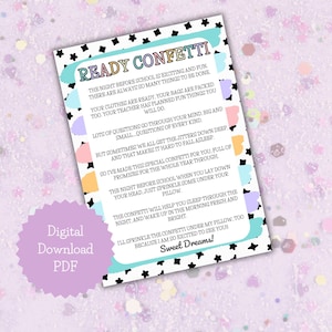 Teacher Ready Confetti Note: First Day of School (Printable Note)