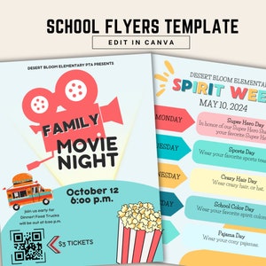 Editable School Flyers, Teacher Appreciation Flyers, PTA/PTO Bundle, Teacher Appreciation, ,Event,Instant Download, School Flyers
