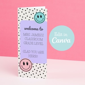 Editable Meet the Teacher Trifold Template: Canva Pamphlet (Digital Download)