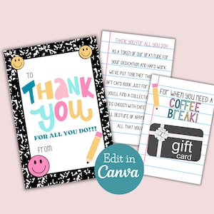Livre porte-cartes cadeau enseignant, carte-cadeau de remerciement, enseignant, carte cadeau enseignant, remerciement, livret de cartes-cadeau, porte-cartes cadeau modifiable, imprimable