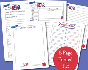 Digital Penpal Kit: 5-Page Letter Writing Set (Digital Download)