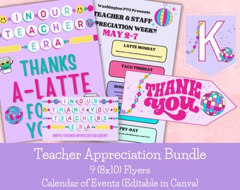 Swift Teacher appreciation week, pto pta flyer, staff appreciation, teacher appreciation week, teacher appreciation signs, teacher tags