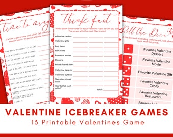 Valentine's Day Party Games: Icebreaker Bingo & Dice Game (Digital Download)