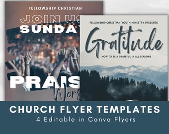 Editable Church Flyer Templates: Canva Christian Poster (Digital Download)