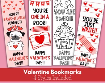 Valentine Coloring Bookmarks: Printable Gift, Kids' Activity (Digital Download)