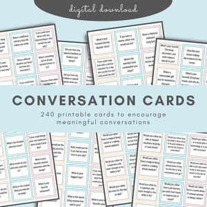 Family Conversation Cards: 240 Printable Icebreaker Questions (Digital Download)