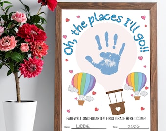 Last Day of School Handprint Keepsake: Dr. Seuss Inspired Art (Digital Download)