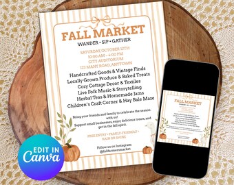 Fall Festival Flyer & Social Media Post: Editable Canva Template
