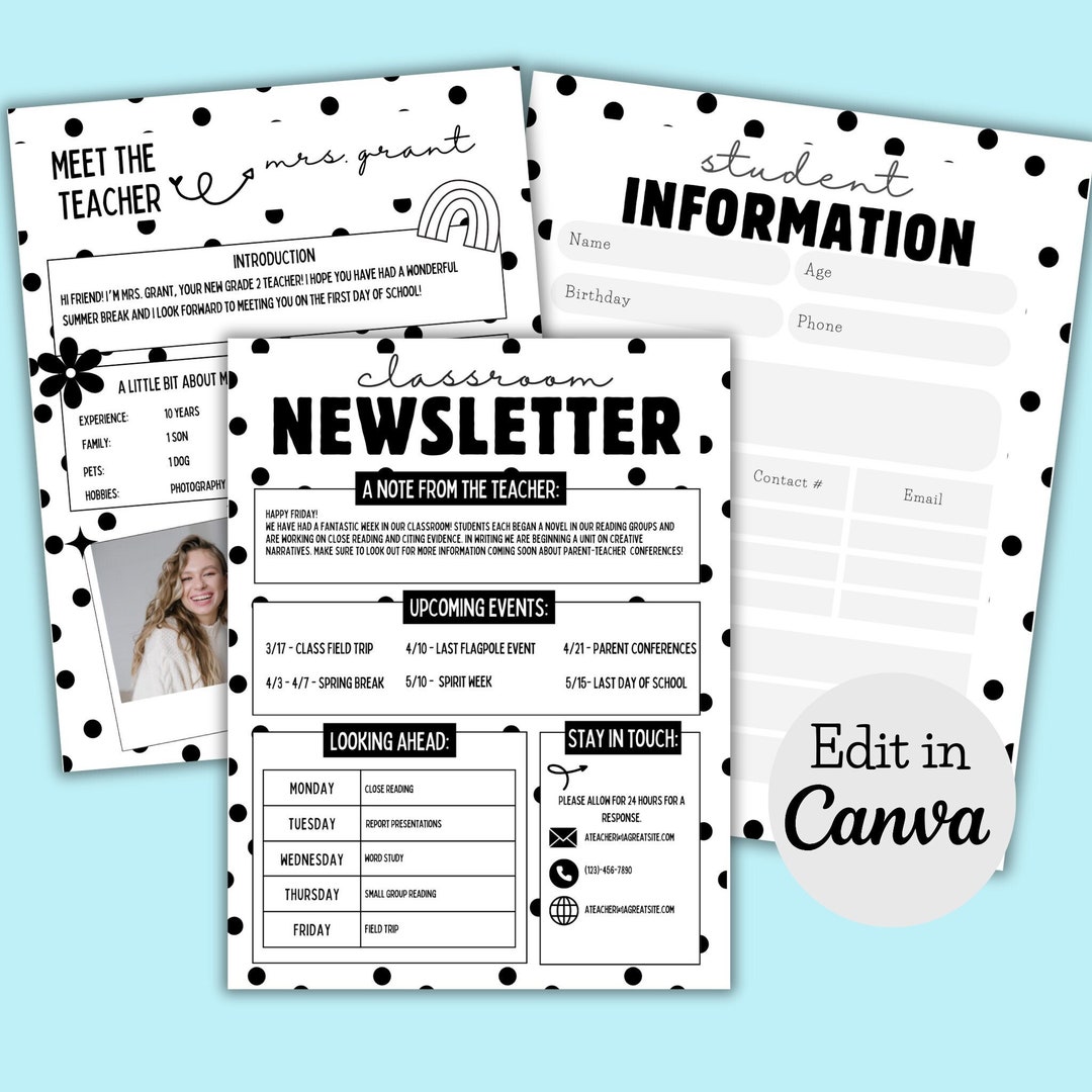 Editable Meet the Teacher Template Bundle: Classroom Open House (canva ...