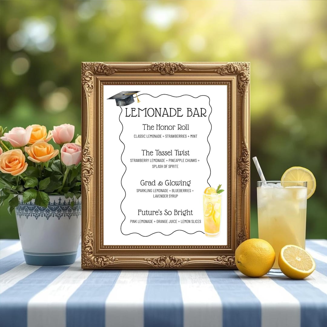 Graduation Lemonade Stand Sign Graduation Lemonade Bar Sign: Editable Canva Template (PDF & PNG) - Etsy