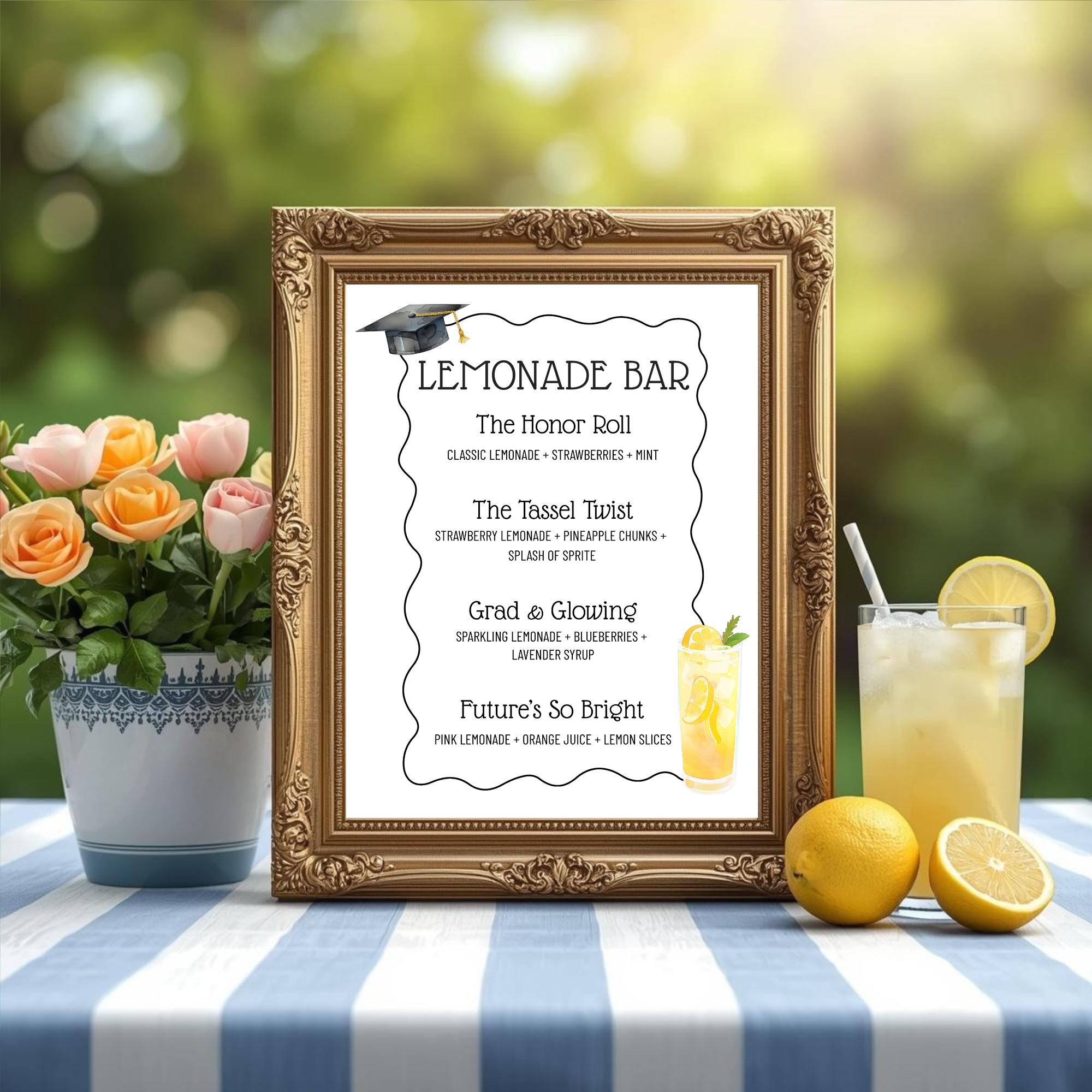 Graduation Lemonade Bar Sign: Editable Canva Template (PDF & PNG) - Etsy