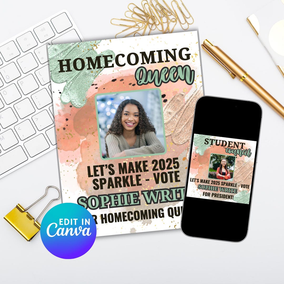 Editable Student Council Campaign Flyer Template: Canva Design (digital ...