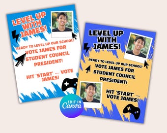 Student Council Campaign Flyer Template: Editable School Election Poster (Digital Download)