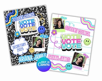 Studentenvertretungs-Voting-Vorlagen: Bearbeitbares Wahlplakat (Canva)