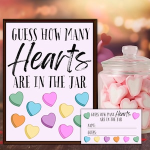 Guess How Many Hearts Game: Baby Shower, Wedding (Digital Download)