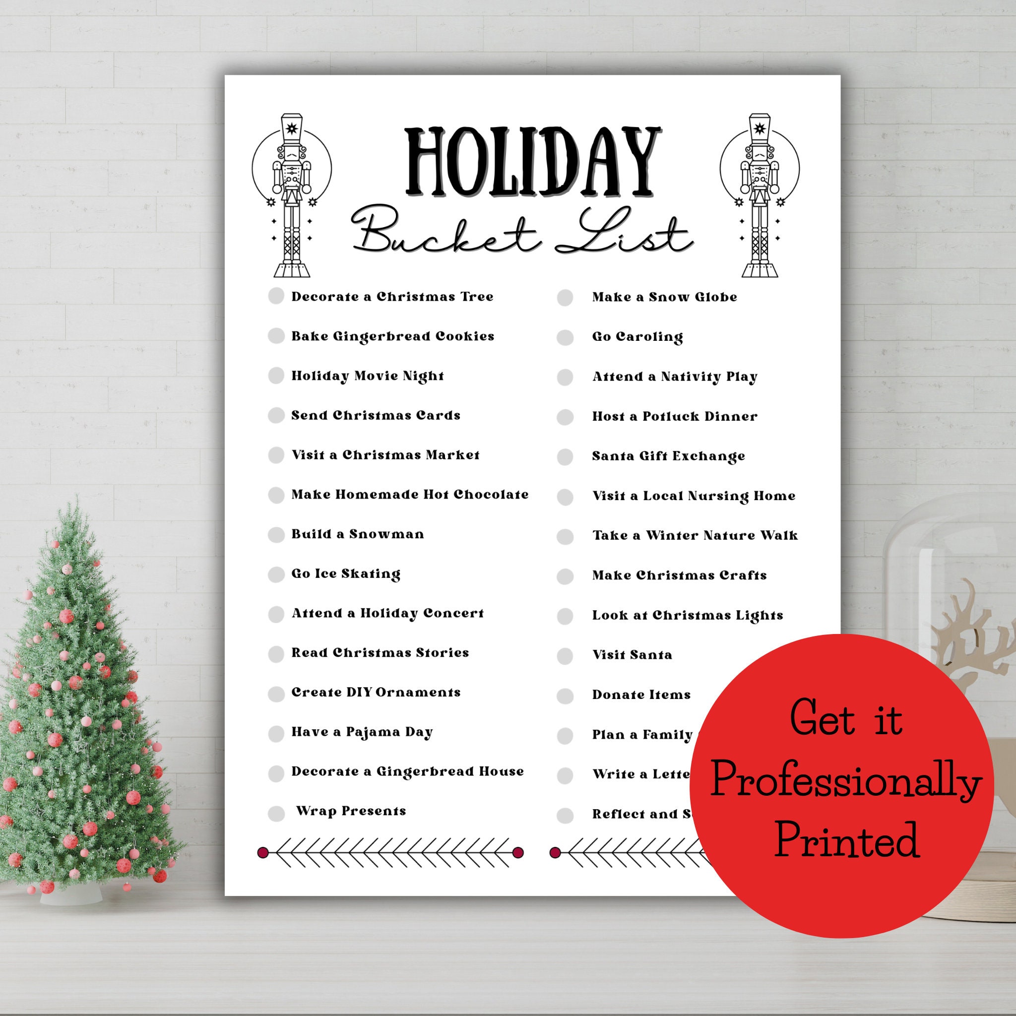 Editable Holiday Bucket List, Printable, Family Holiday Bucket List ...