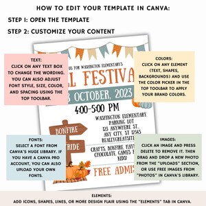 Fall Festival Flyer & Social Media Post: Editable Canva Template image 3