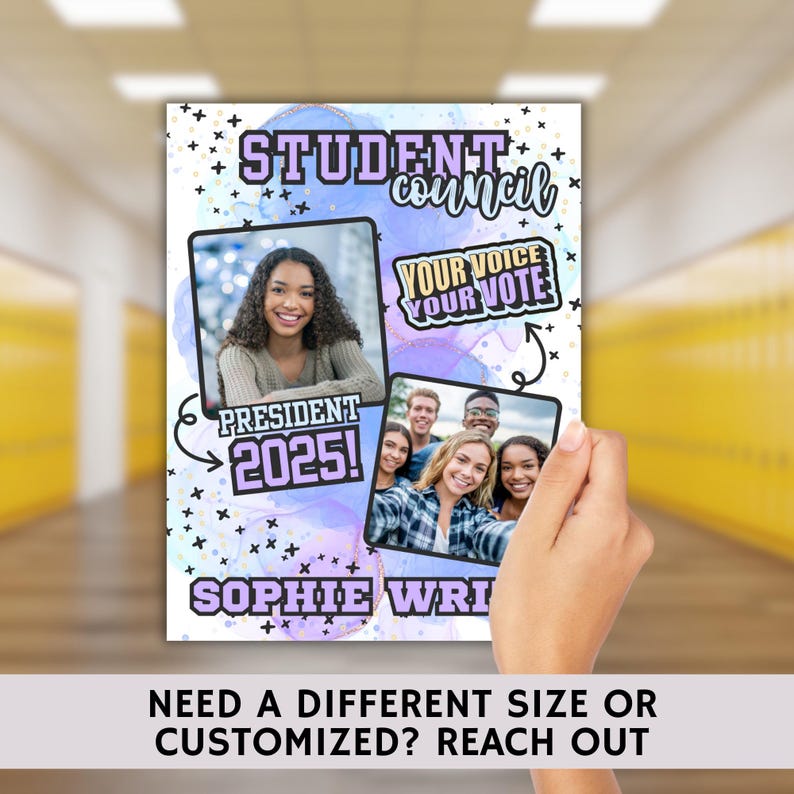 Student Council Campaign Flyer Template: Editable Voting Poster (canva ...