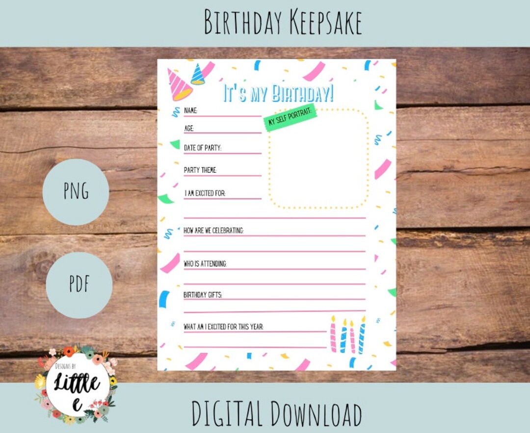 Birthday Keepsake Birthday Party Information Birthday Party Etsy