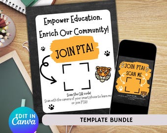 Editable PTA/PTO Flyer Bundle: School Events, Recruitment, Newsletter (Canva Template - Digital Download)