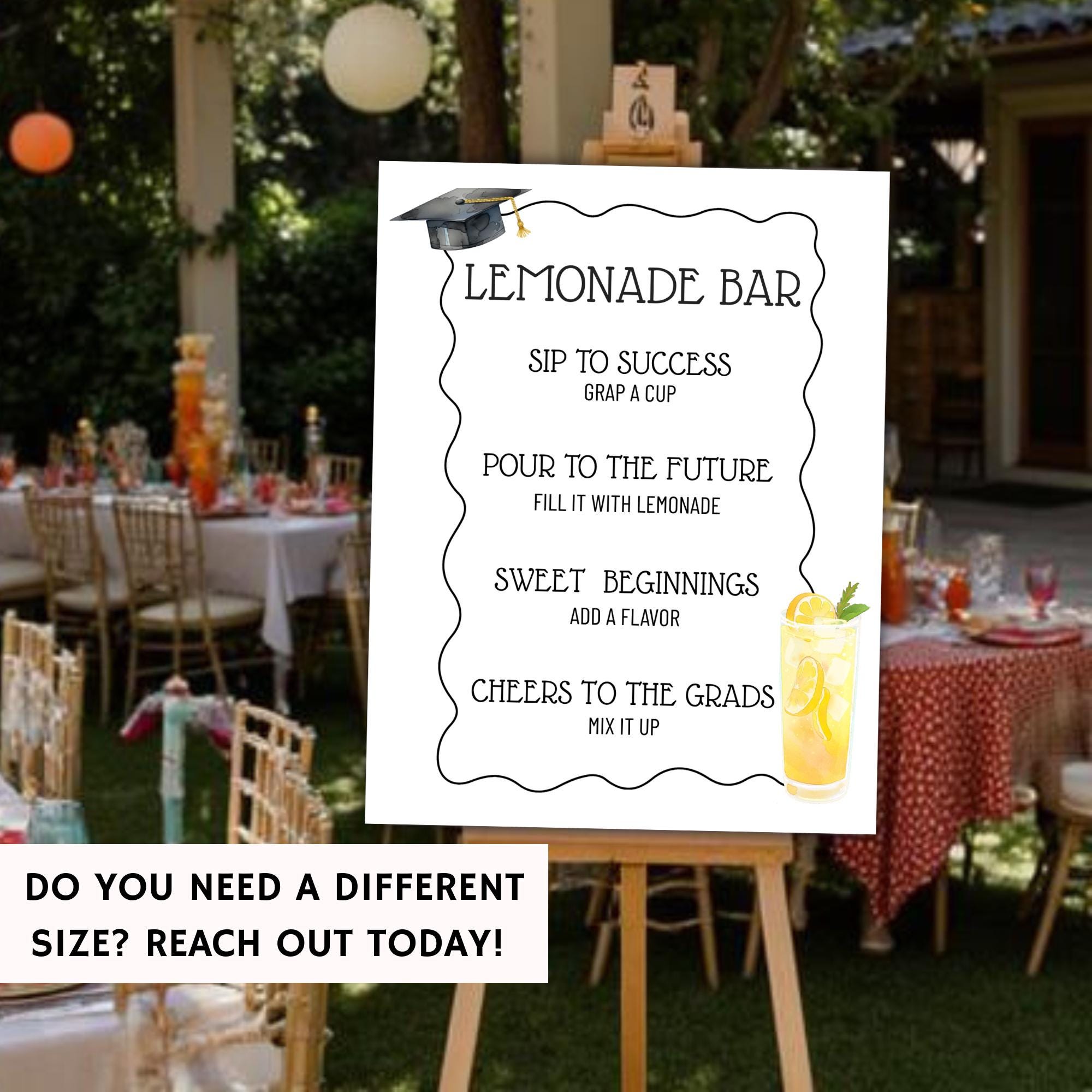 Graduation Lemonade Stand Sign Graduation Lemonade Bar Sign: Editable Canva Template (PDF & PNG) - Etsy