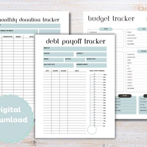 Donation Tracker, Monthly Donation Tracker, Donation Goals, Monthly Donation Goal Tracker, Donation Log, Charitable Donations, Tithe Tracker