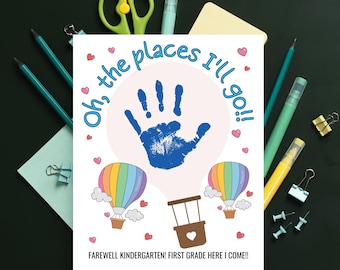 Last Day of School Handprint Keepsake: Dr. Seuss Inspired Art (Digital Download)