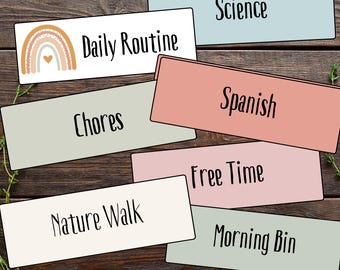 Homeschool Routine Cards: Editable Visual Schedule (Canva Template)