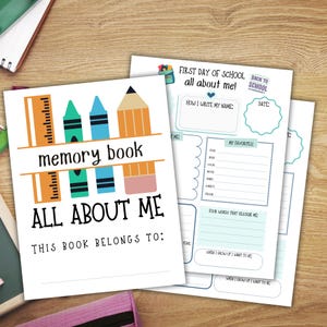 School Memory Book: Grade School Keepsake Printable (PDF Download)