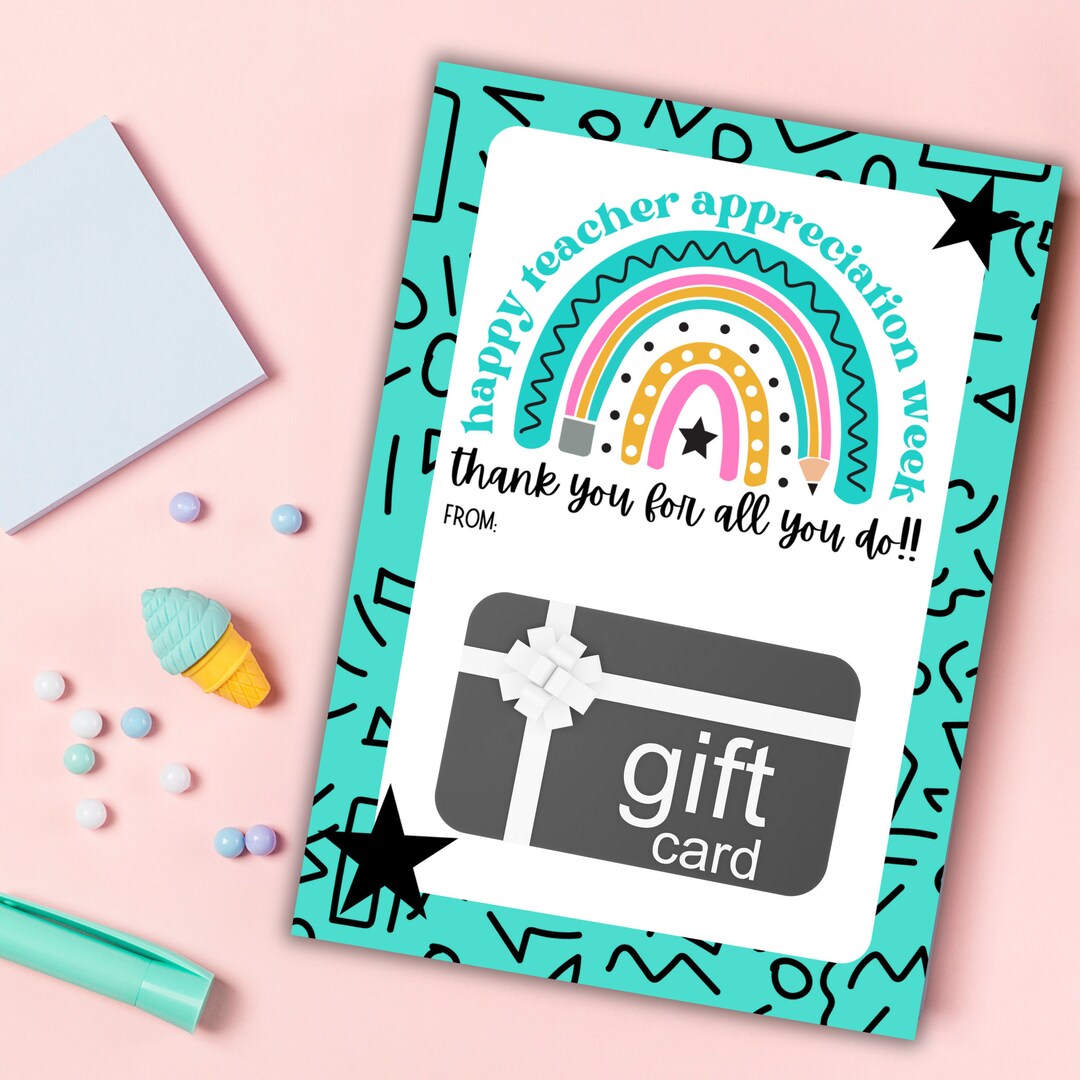 Teacher Appreciation Gift Card Holder: Printable Thank You Card ...