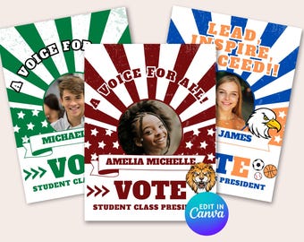 Student Council Campaign Flyer Template: Editable School Election Poster (Digital Download)