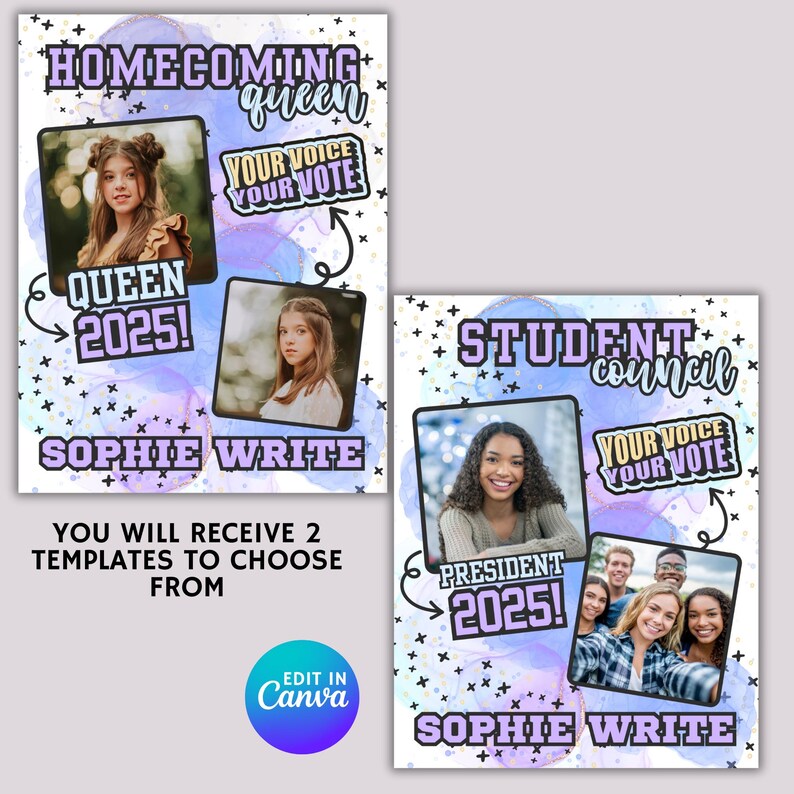 Student Council Campaign Flyer Template: Editable Voting Poster (canva ...