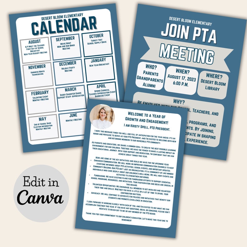 28 Editable PTA/PTO Bundle,pta Templates, Pta Meeting Agenda Template