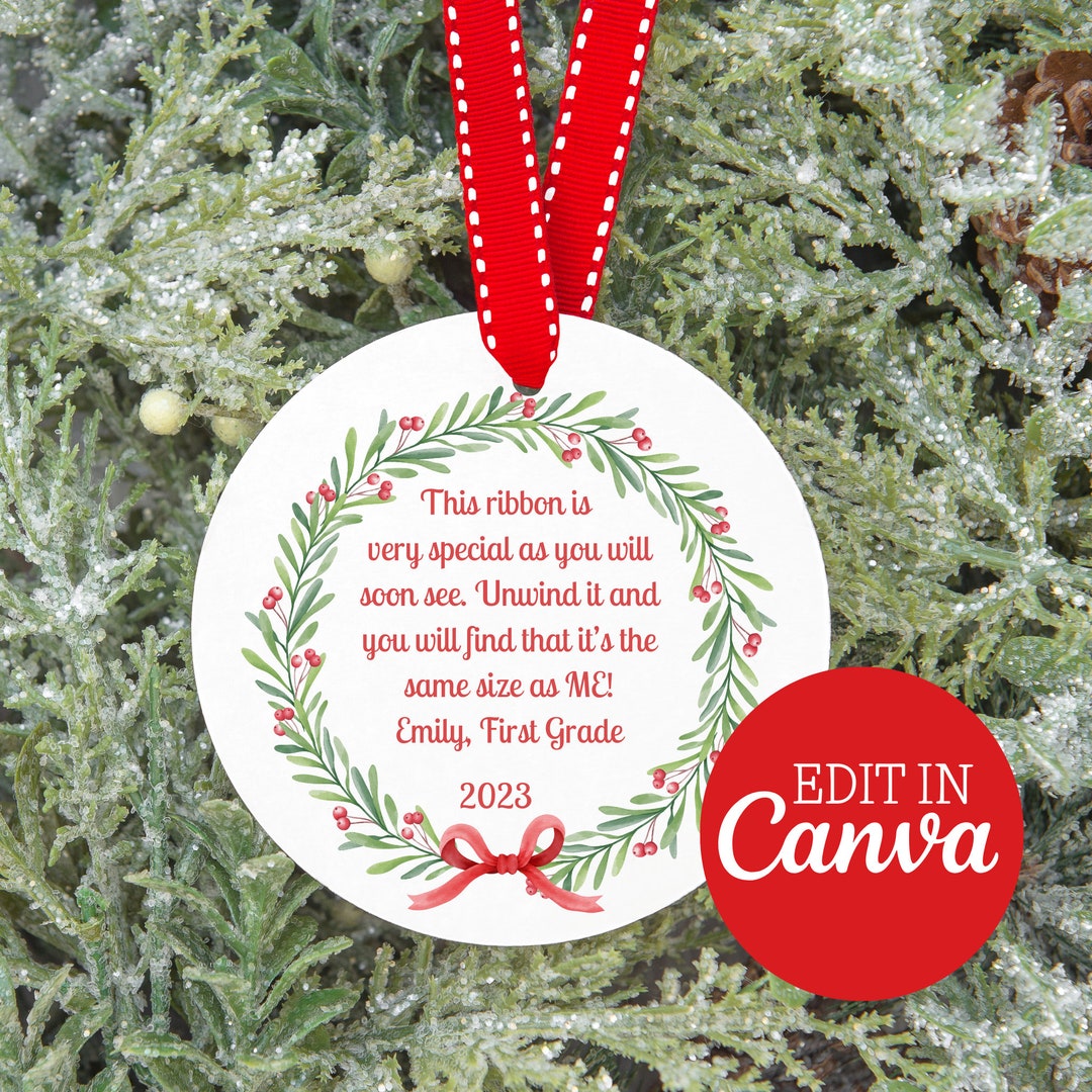 Editable Ribbon Tag,same Size as Me,ribbon Ornament, Height Ornament ...