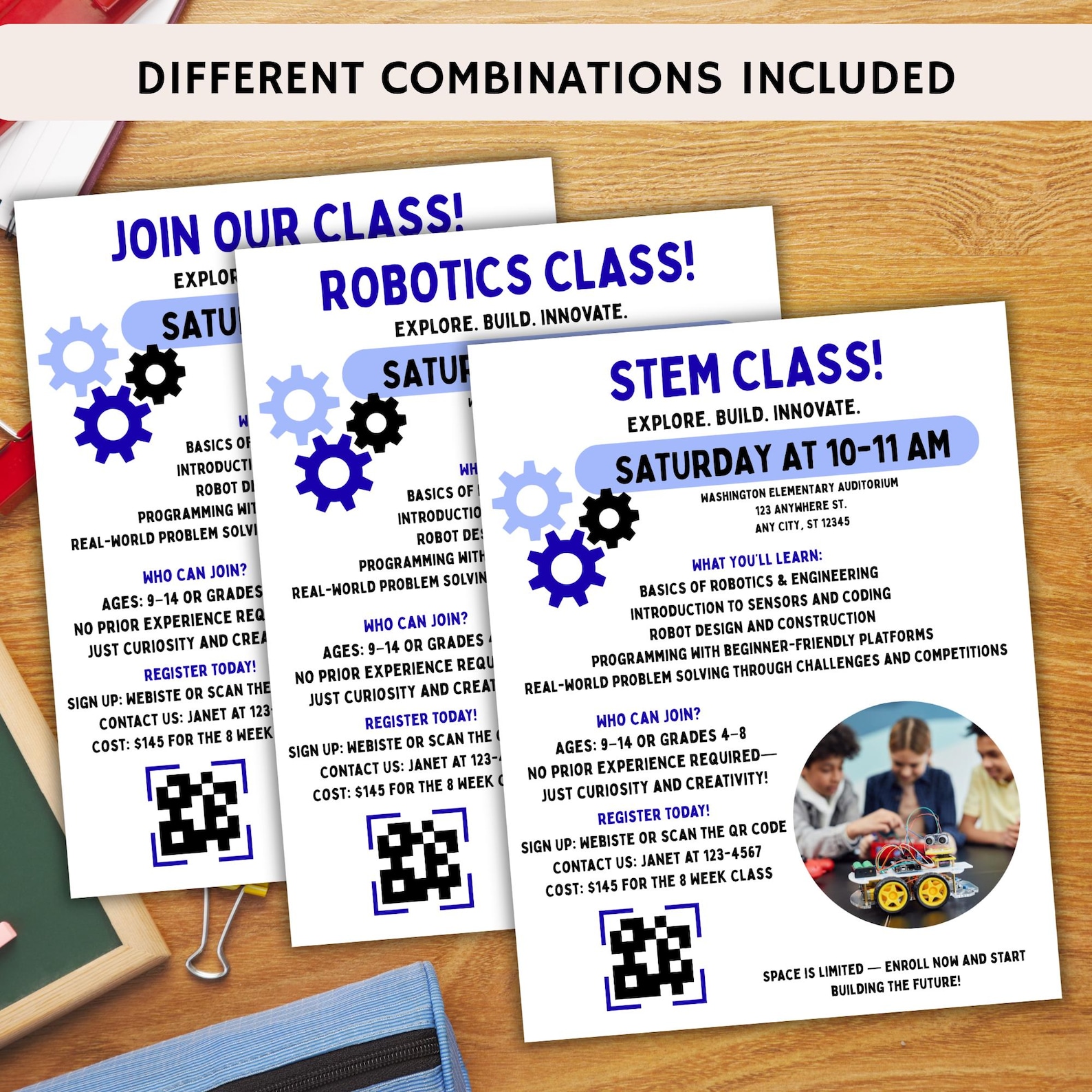 Robotics Program Flyers Editable Robotics Class Flyer: STEM Education Canva Template (digital ...