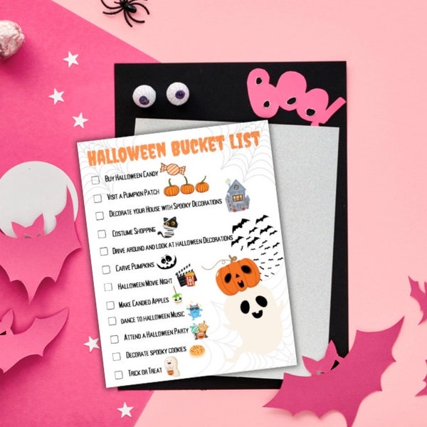 Halloween Bucket List Printable, Bucket List, Fall Bucket List, Family Fun, Halloween Fun, Halloween, Halloween Fun for Kids, Bucket List