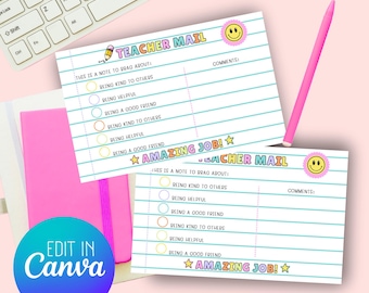 Teacher Notes Template: Editable Canva, Printable PDF