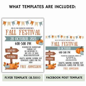 Fall Festival Flyer & Social Media Post: Editable Canva Template image 5