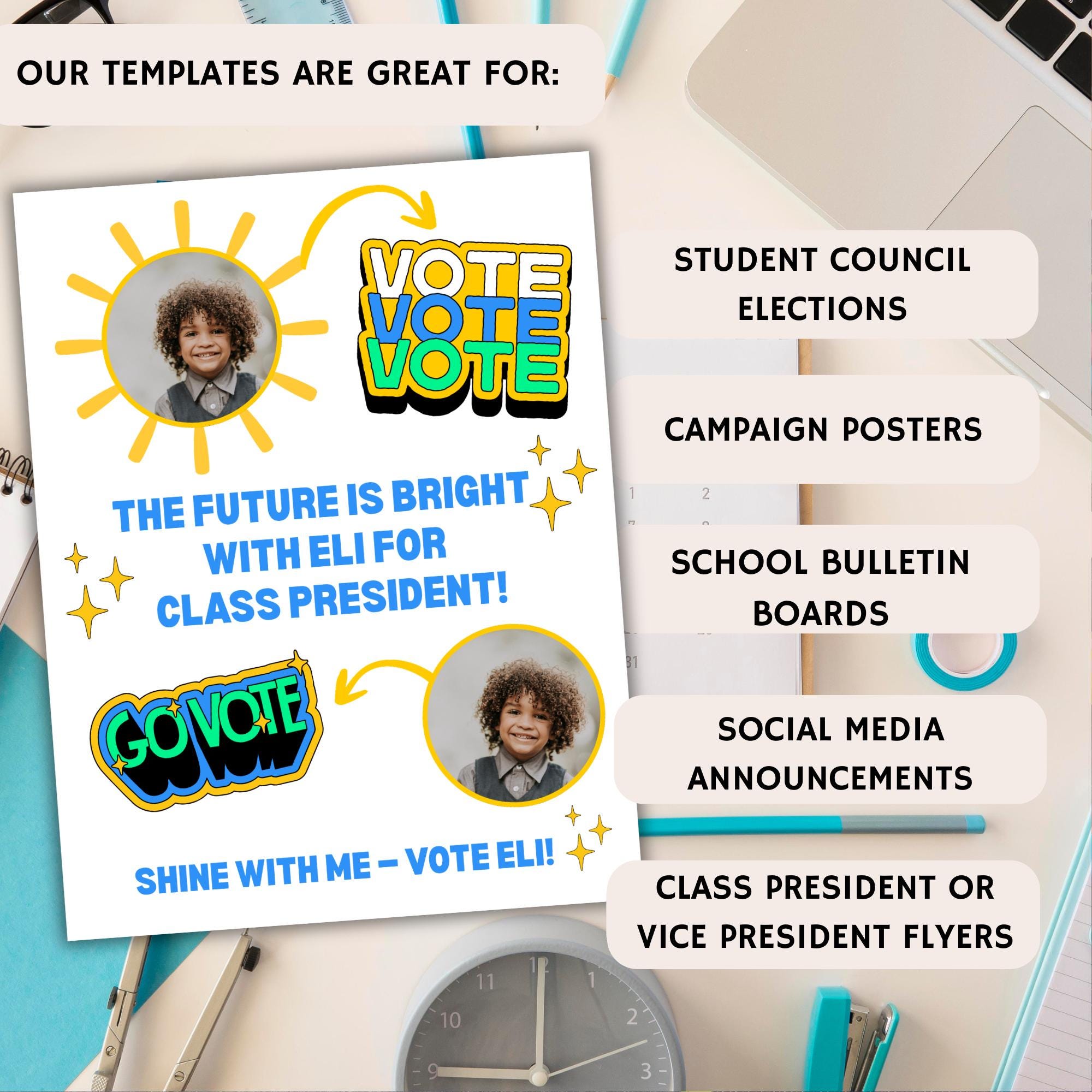Student Council Campaign Flyer Template: Editable School Election ...