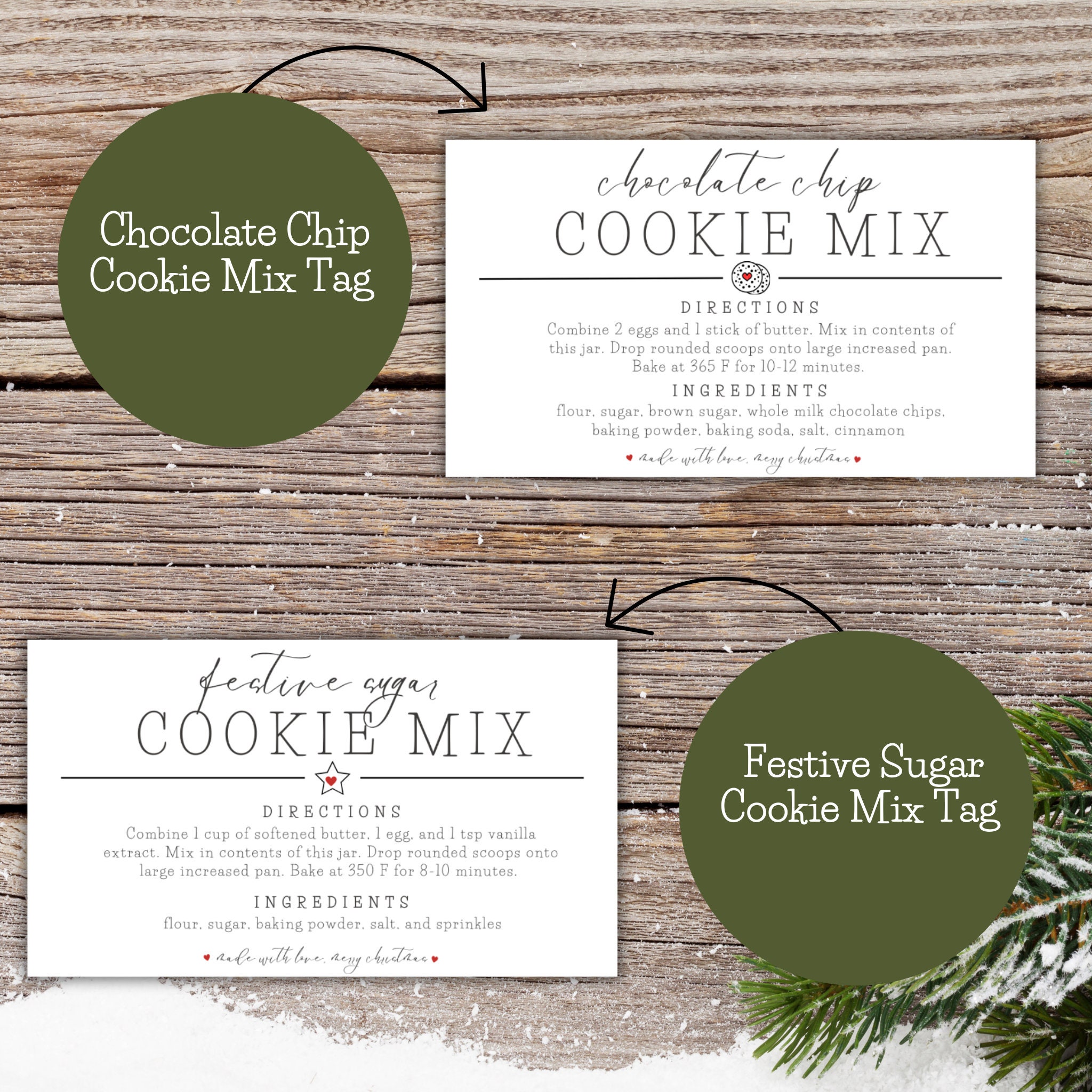 Christmas Cookie Tag Printable, Printable Tag, Cookie Tag Printable ...