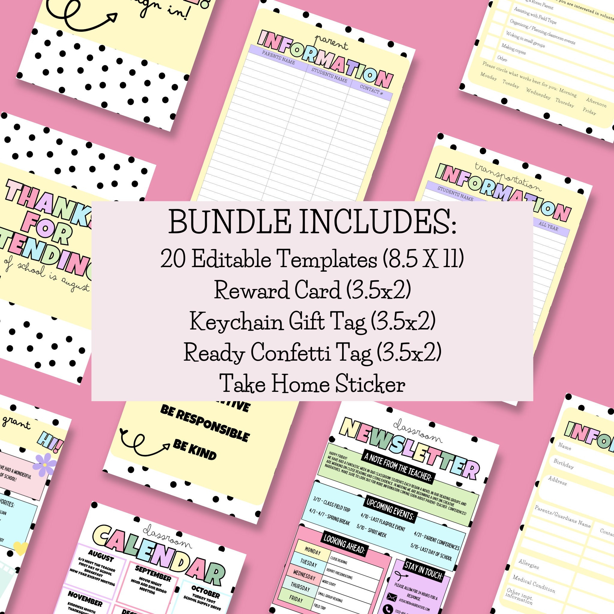 Meet the Teacher Template Bundle: Editable Open House Forms (canva) - Etsy