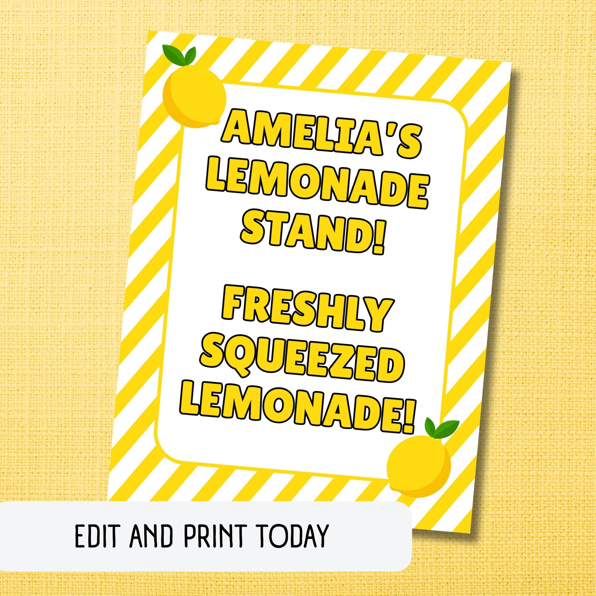 Lemonade Stand Printable Sign Kit: Editable Canva Templates (digital ...