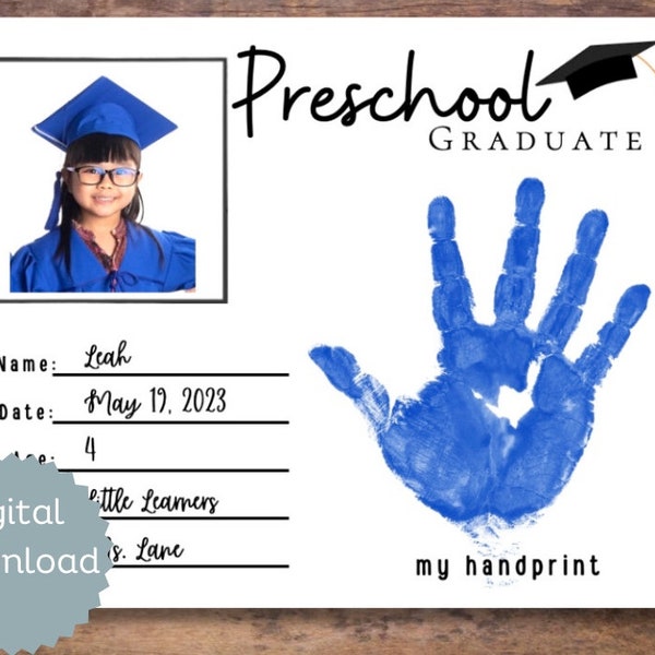 Preschool Graduation Keepsake, Graduation Keepsake, Preschool Graduation PDF, Graduation Printable, Graduation Kids PNG, Last Day of School