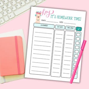 Llama Homework Planner: Assignment Tracker Checklist (PDF File)